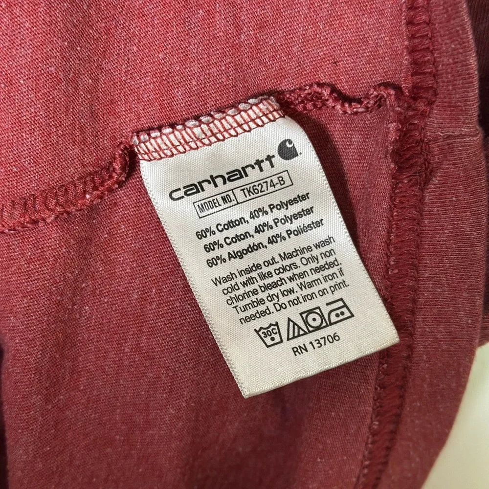 Carhartt Youth Maroon Heather T-Shirt - YL 14/16 - Picture 3 of 3
